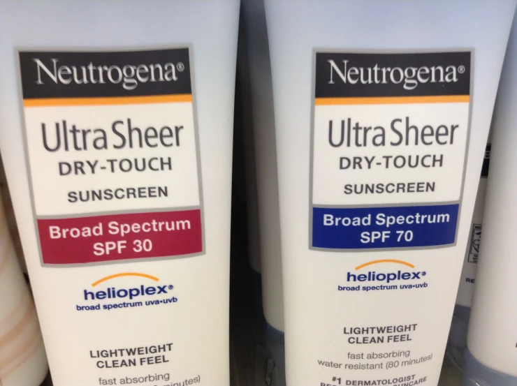 bottles of neutreton ultra sheer dry touch sunscreen