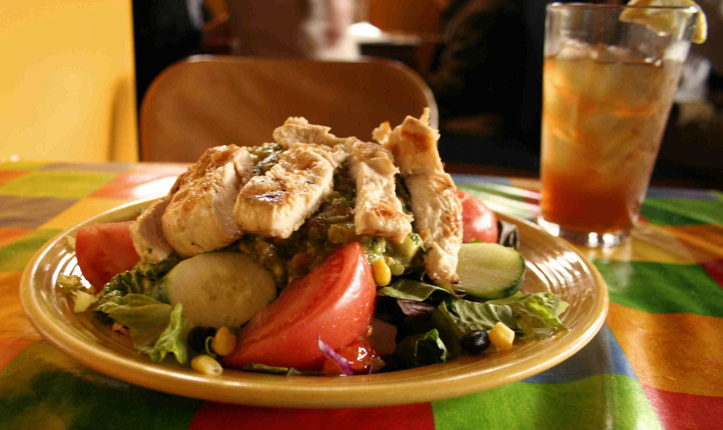 an empty plate with a variety of vegetables in it