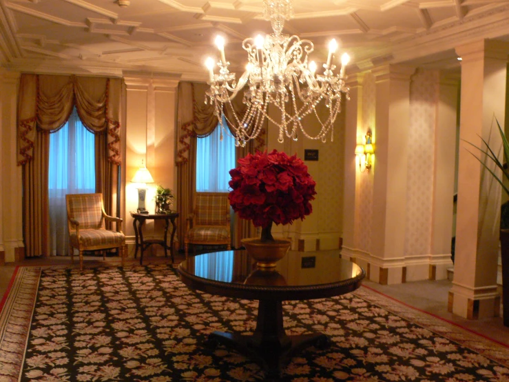 the beautiful dining room in the palace style with fancy furnishings