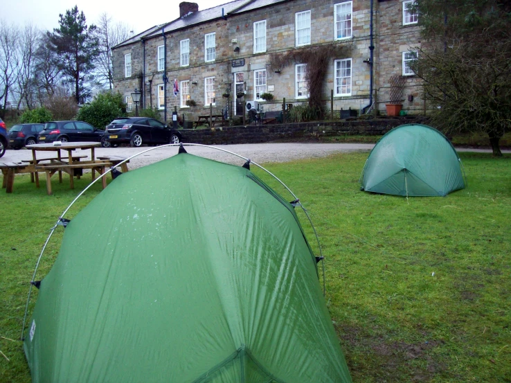 there is a tent that is on the ground