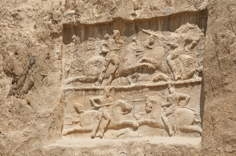 a very large relief that shows a group of people