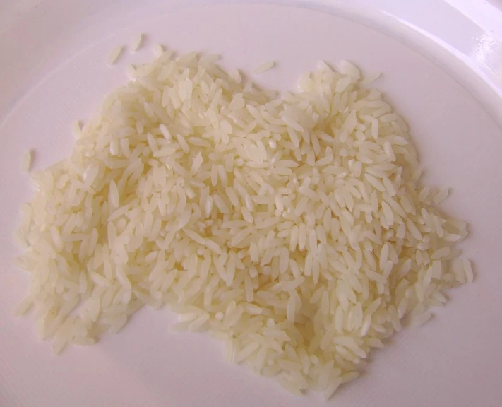 a white plate topped with rice and sauce