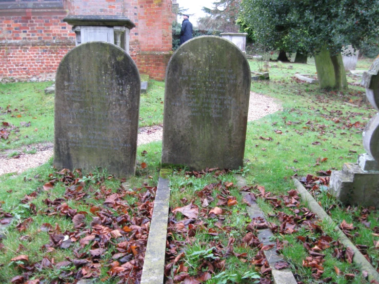 the graves have been cut into smaller sized pieces