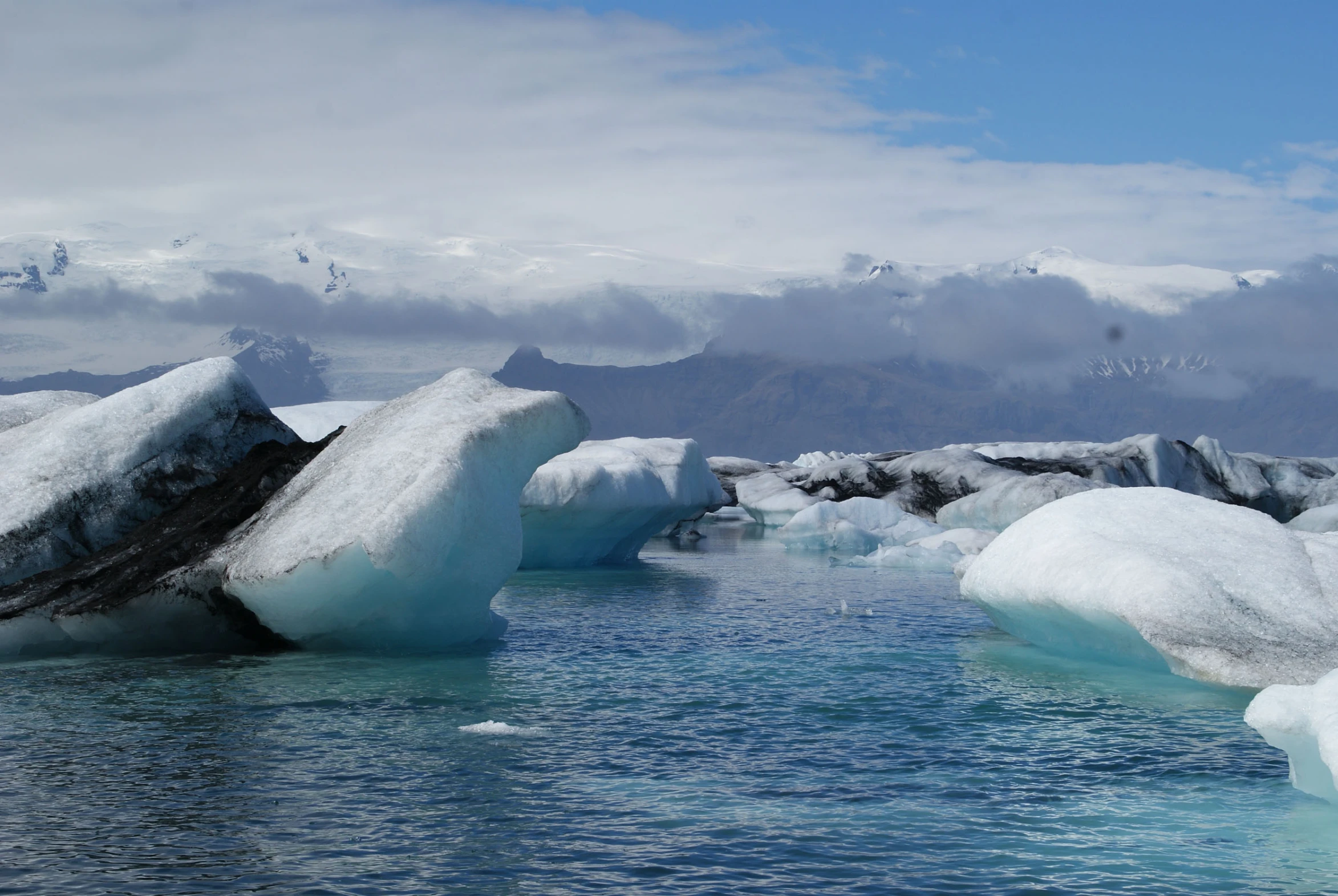 a body of water that has ice in it