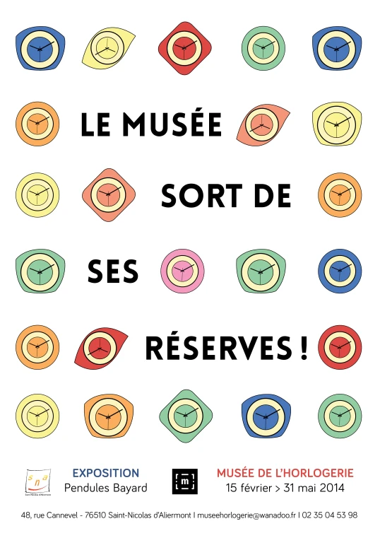the front of a french poster for the exhibition le musee, sort de ses reservees