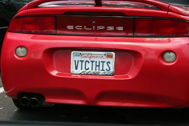 closeup of the license plate on a sports car