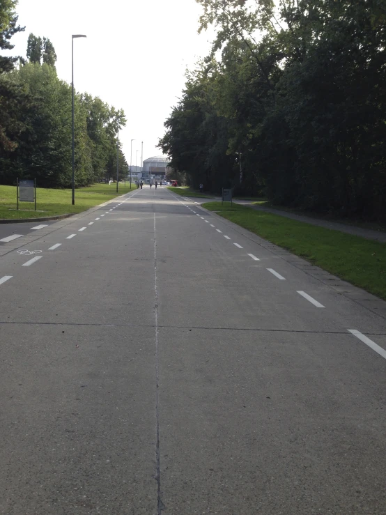 an empty parking lot has only two lanes to go