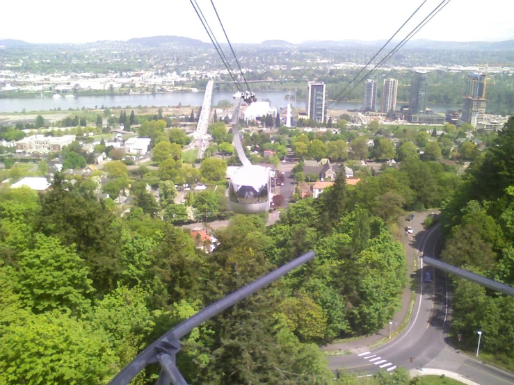 an aerial s looking down on a cityscape