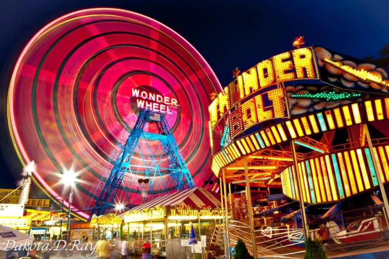 a ferris wheel and ferris wheel in an amut park