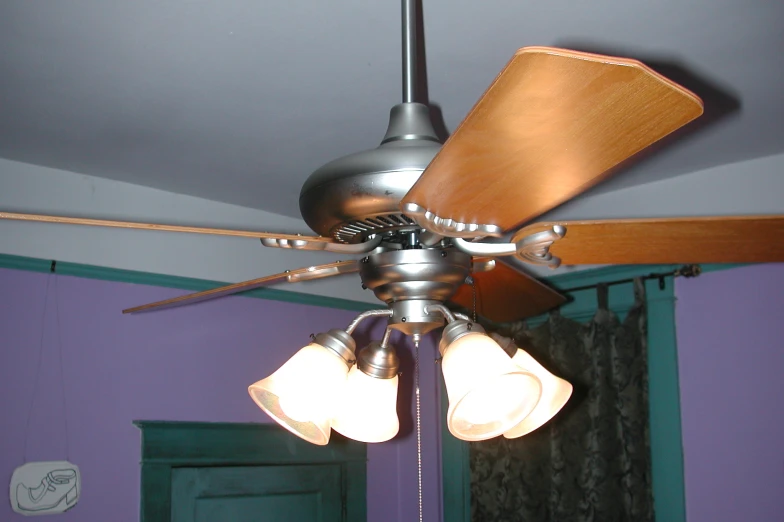 this is a fan with some lights on