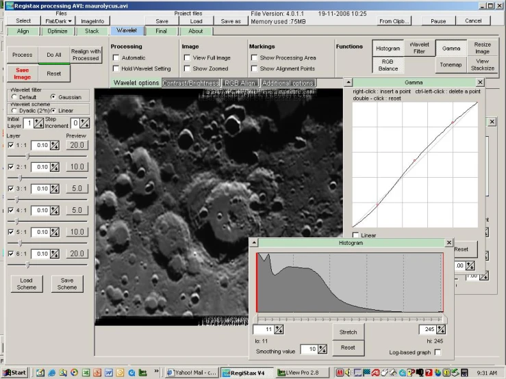 a screens of a monitor showing data about surface