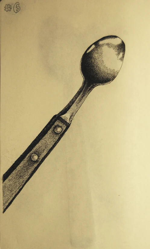 a drawing of a spoon being drawn by a pencil