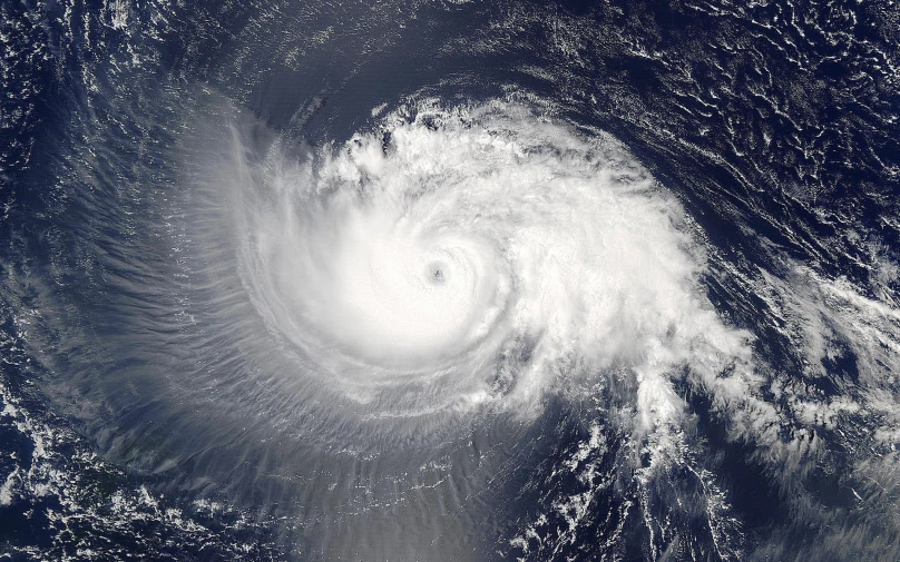 two hurricanes are pictured in this satellite po