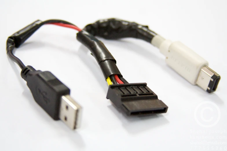 there is one usb cable connected to another cable