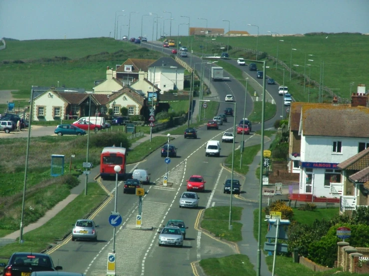 a car is stopped on a busy city street