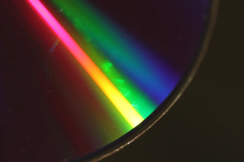 closeup s of a rainbow reflecting off the ceiling