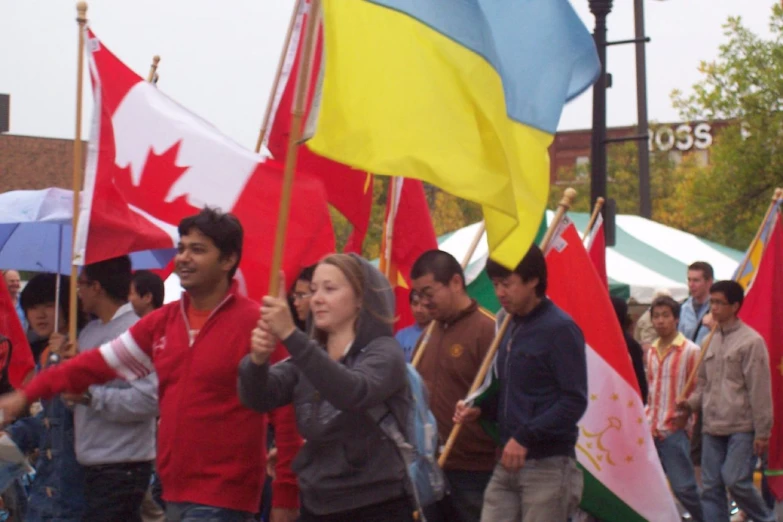 the people are protesting for canada's government in this large city