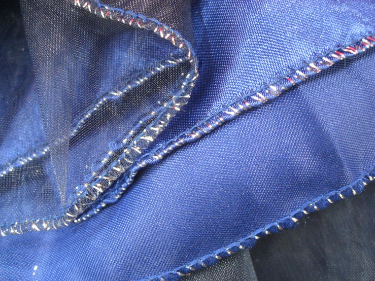 the fabric is very thin and shiny blue