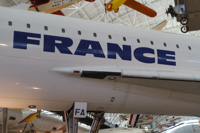 the front of an airplane with propellers and the word france on it