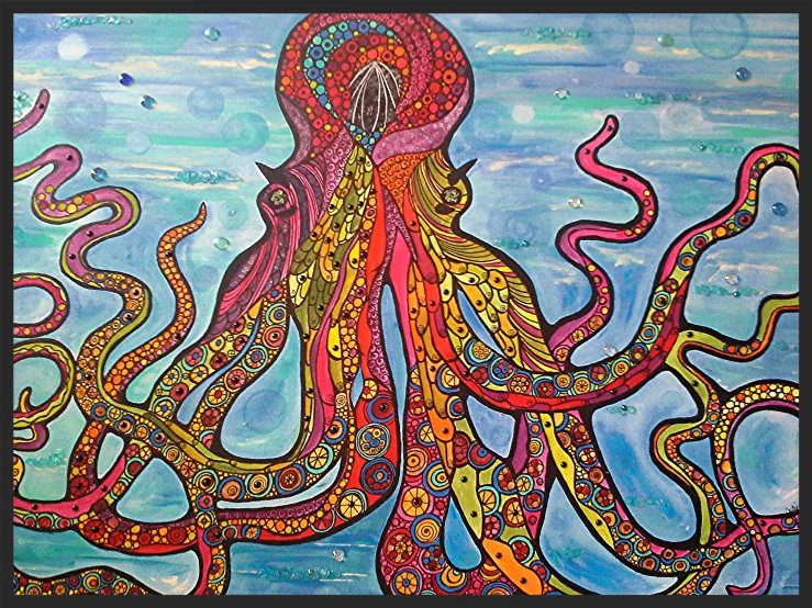 an illustration of a painting of an octo