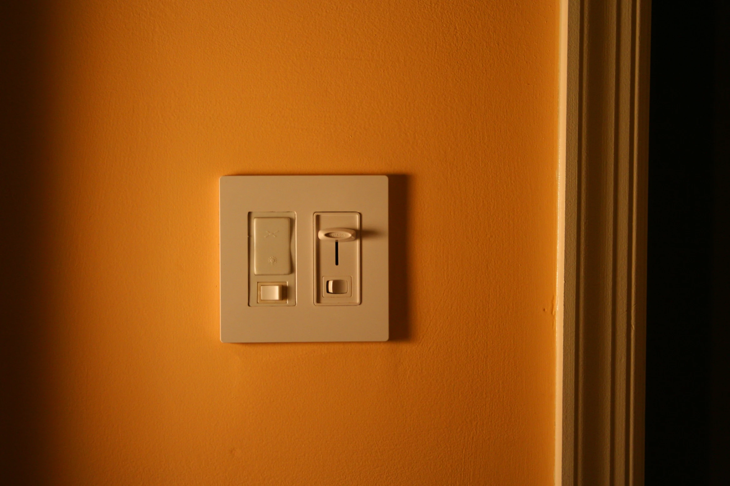 the light switch is on in the room