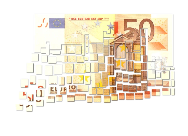 some of the numbers 50 and twenty are on a european bank note