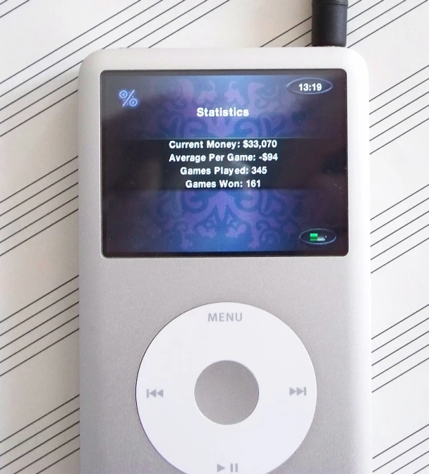 an ipod that is displaying the current menu