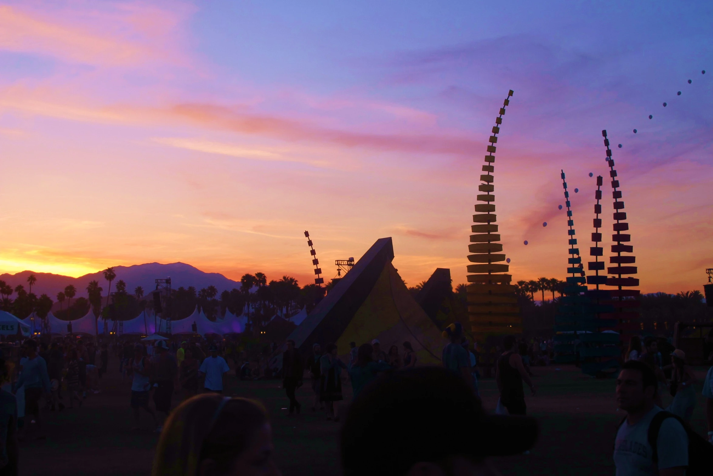 a group of people gathered at a carnival