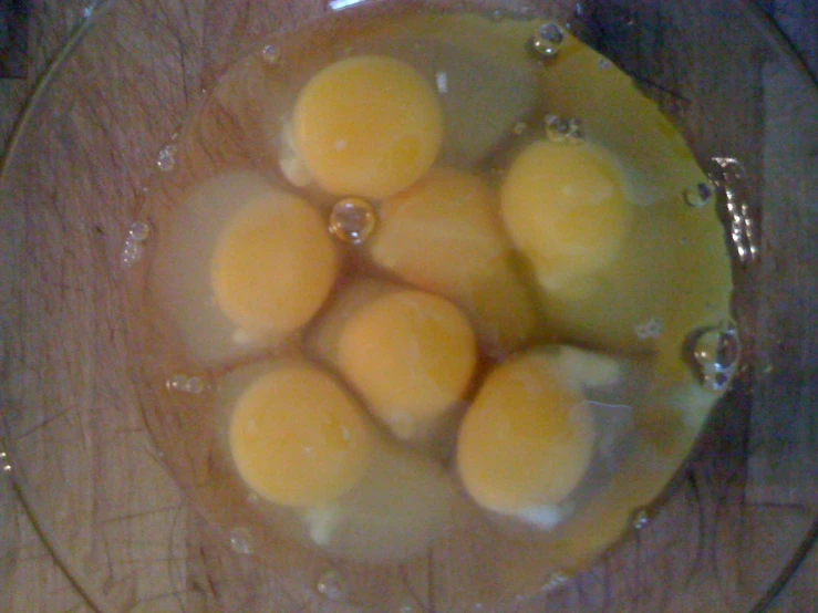 a close up of food in a glass bowl