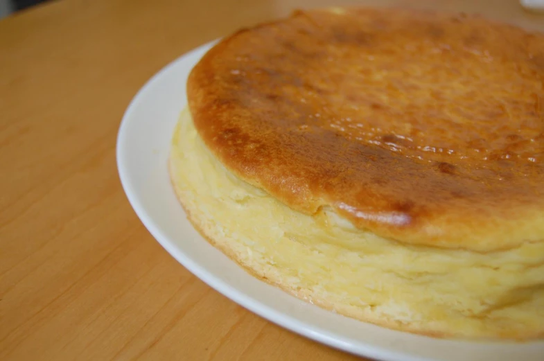 a close up view of two pancakes on a plate