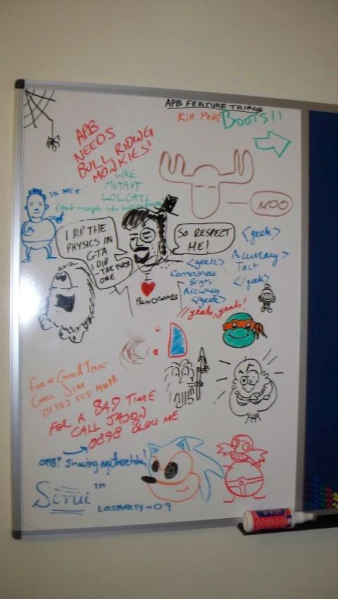 a large white board with a bunch of writing on it