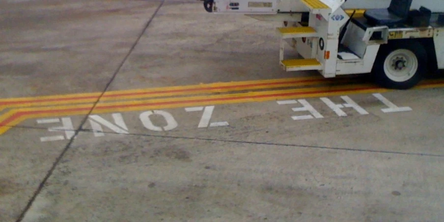 the plane has written the zone on it