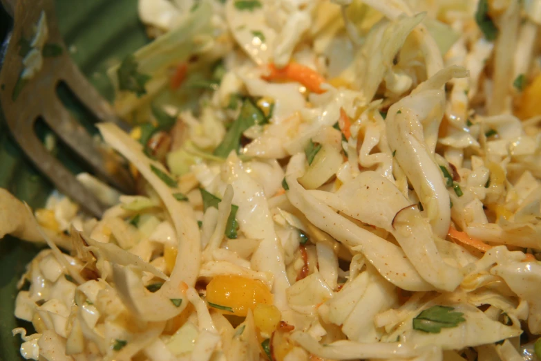 a plate full of pasta with sauce and herbs