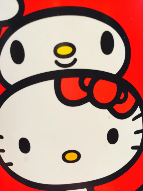 a picture of a hello kitty on the ground