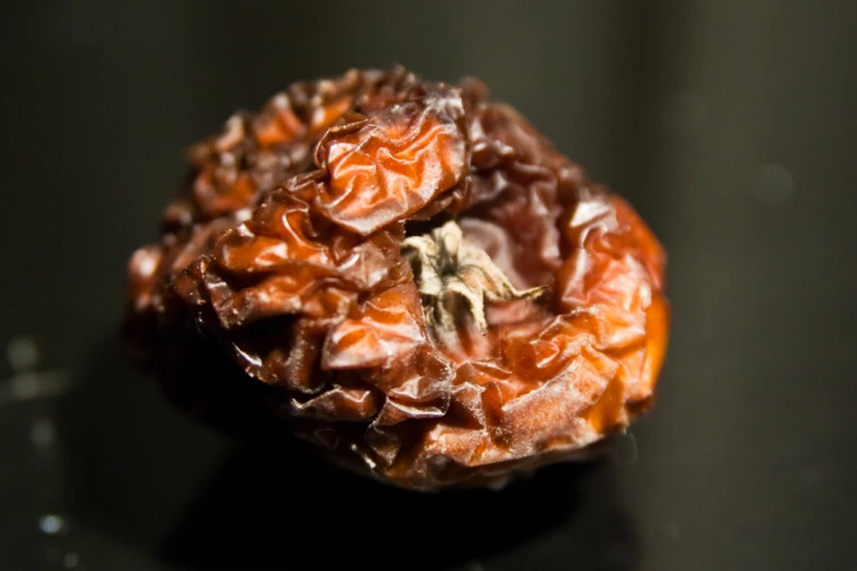 a closeup view of a half eaten apple