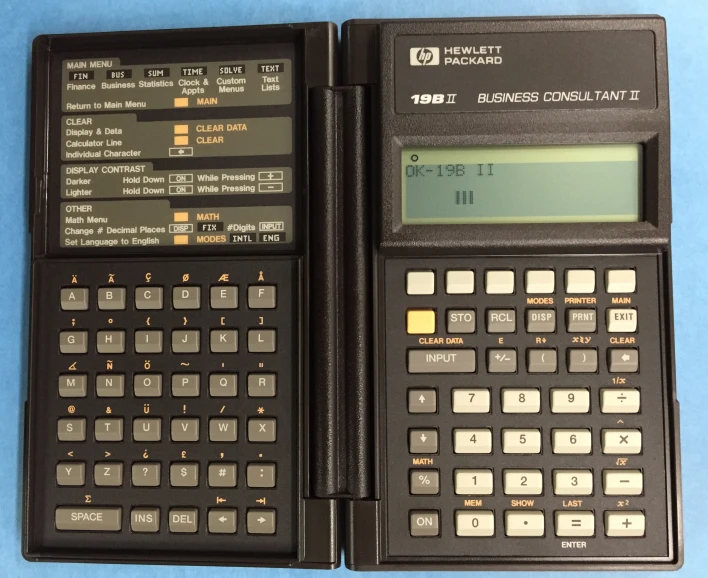 a calculator with several electronic displays on the screen