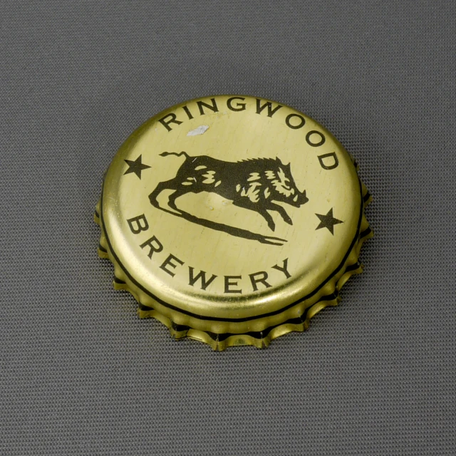 a bottle cap with a dog painted on it