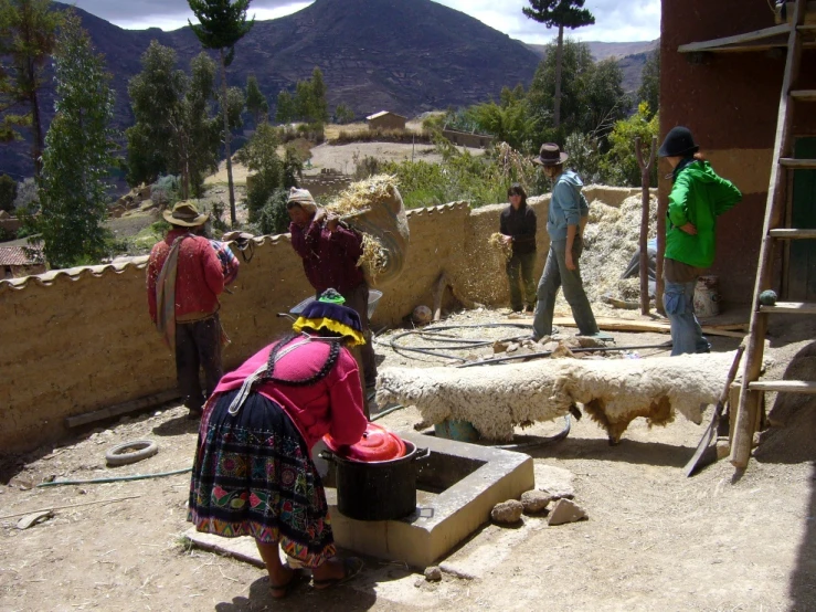 a group of people work together to finish some building projects