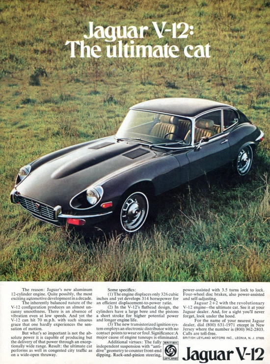 an ad for jaguar v2, the ultimate sports car