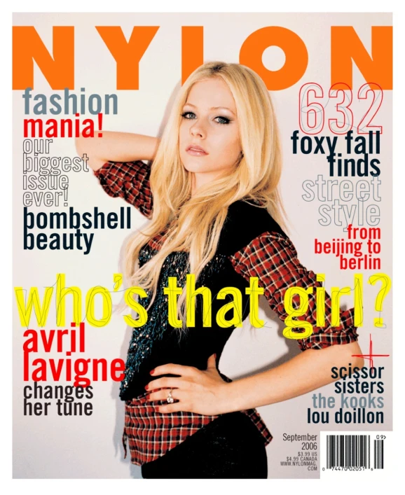 a cover girl that has a plaid shirt