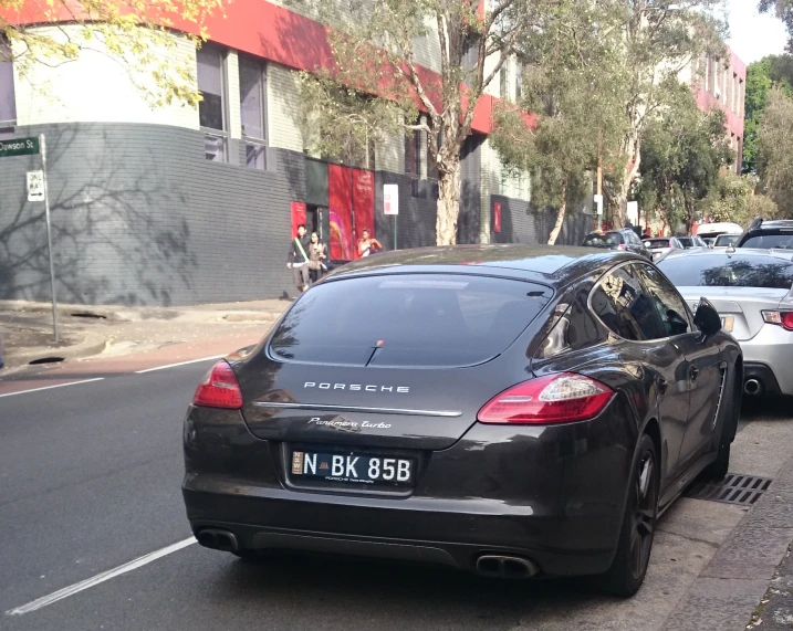 a line of parked cars on the side of the street