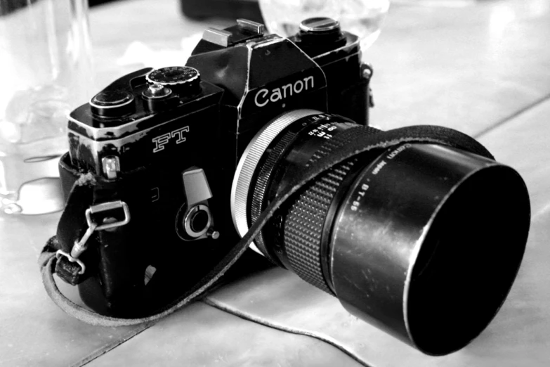 a camera sitting on top of a table