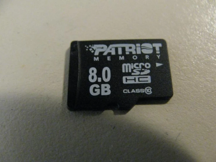the memory card for the laptop is displayed