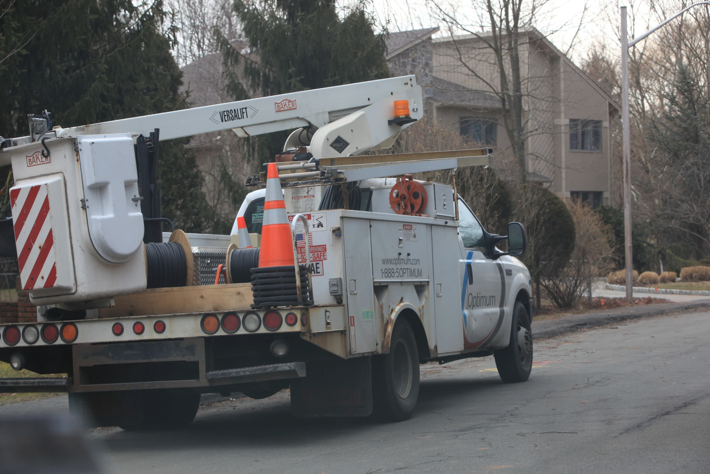 a tow truck with a crane on it