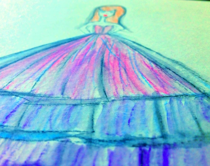 there is a drawing of a dress on the sheet