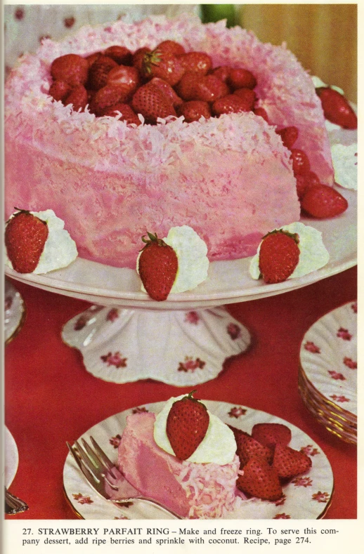 a vintage recipe for strawberry ding cake