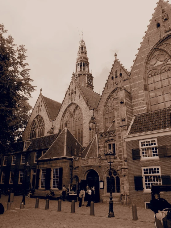 a sepia tone po shows a gothic church