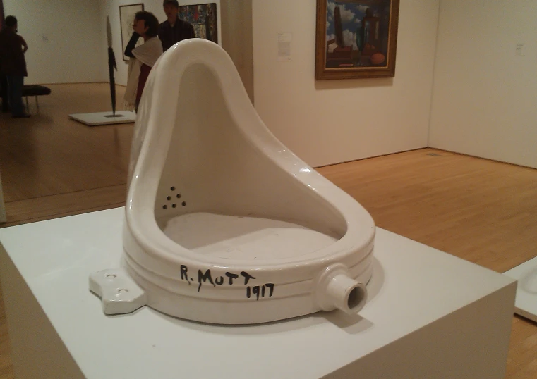 the urinals are on display at an art museum