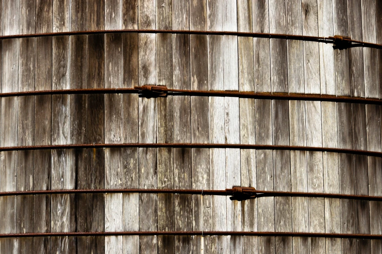 four birds sitting on the top of wood railings