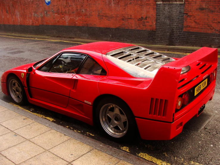 a red sports car parked on the street